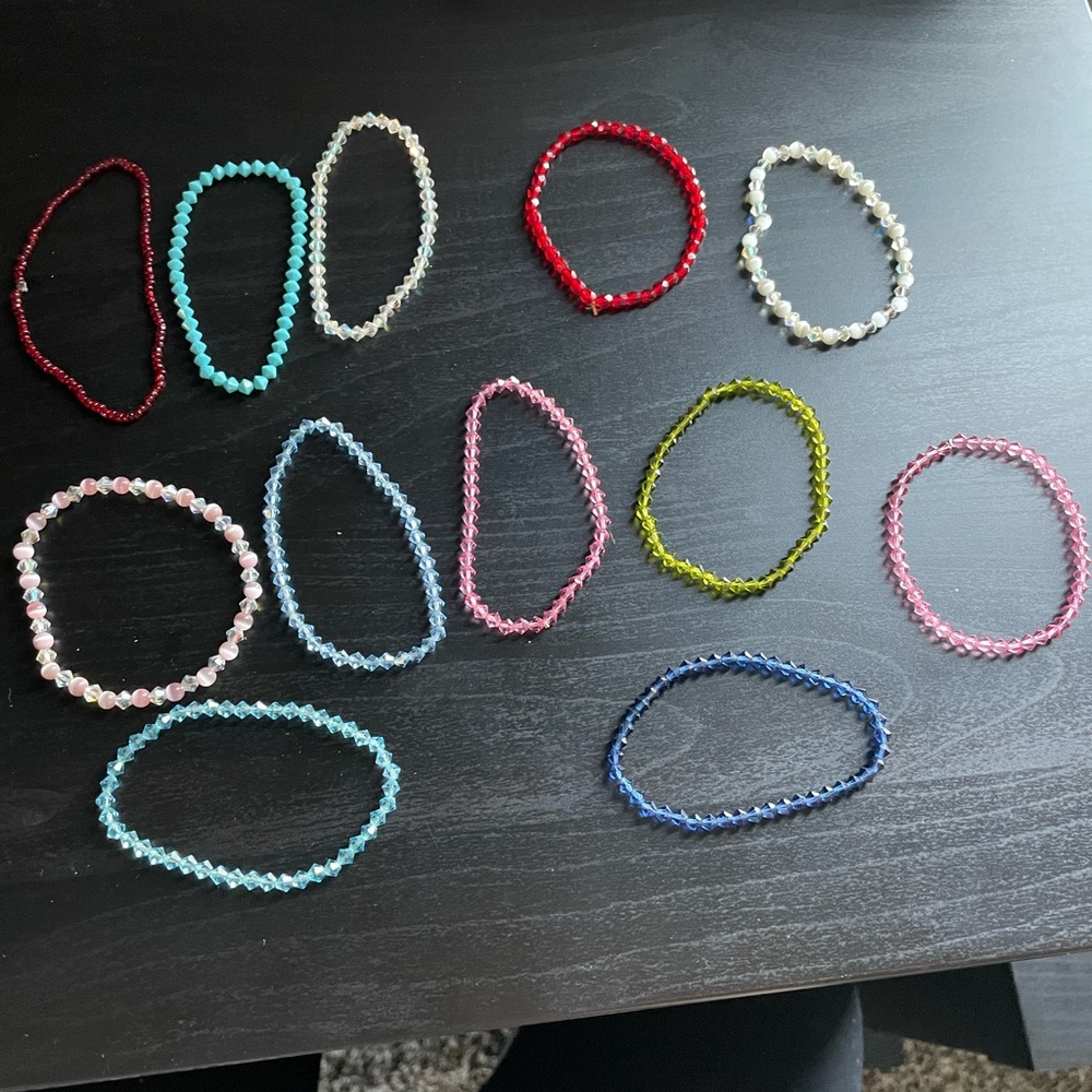 Y2k Crystal Bead bracelets bundle ( could be sold separately)